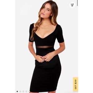 Don’t Mesh Around Black Midi Dress